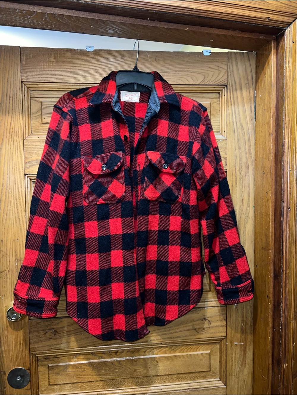 Red & Black Buffalo Plaid Flannel Shirt Jacket